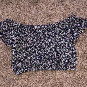 Off-the-Shoulder Floral Crop Top